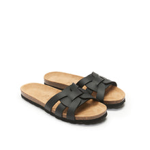 Load image into Gallery viewer, Black sandals CLARA made with eco-leather
