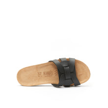 Load image into Gallery viewer, Black sandals CLARA made with eco-leather
