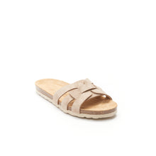 Load image into Gallery viewer, Taupe sandals CLARA made with leather suede

