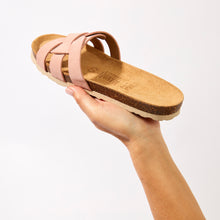 Load image into Gallery viewer, Pink sandals CLARA made with leather suede
