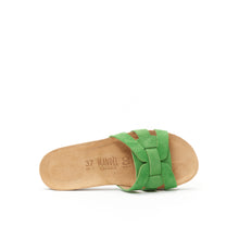 Load image into Gallery viewer, Green sandals CLARA made with leather suede
