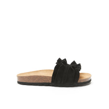 Load image into Gallery viewer, Black single-strap SOFIA made with suede leather
