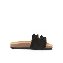 Load image into Gallery viewer, Black single-strap SOFIA made with suede leather
