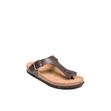 Carica l&#39;immagine nel visualizzatore di Gallery, Dark Brown thong sandals BLANCA made with eco-leather
