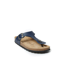 Carica l&#39;immagine nel visualizzatore di Gallery, Navy thong sandals BLANCA made with eco-leather
