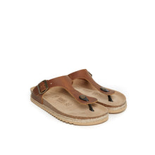 Carica l&#39;immagine nel visualizzatore di Gallery, Brown thong sandals BLANCA made with leather
