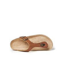 Carica l&#39;immagine nel visualizzatore di Gallery, Brown thong sandals BLANCA made with leather
