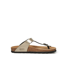 Load image into Gallery viewer, Bronze thong sandals BLANCA made with eco-leather
