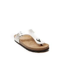 Load image into Gallery viewer, White thong sandals BLANCA made with eco-leather
