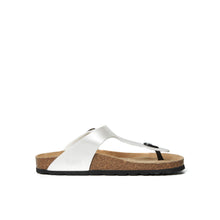 Load image into Gallery viewer, White thong sandals BLANCA made with eco-leather
