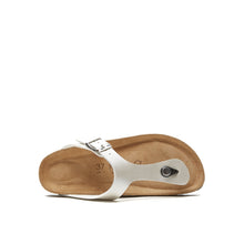 Load image into Gallery viewer, White thong sandals BLANCA made with eco-leather
