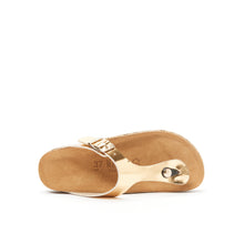 Load image into Gallery viewer, Bronze thong sandals BLANCA made with eco-leather
