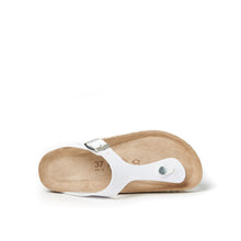 Load image into Gallery viewer, White thong BLANCA made with eco-leather
