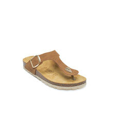 Carica l&#39;immagine nel visualizzatore di Gallery, Cognac Brown thong BLANCA made with eco-leather
