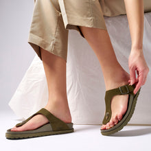 Load image into Gallery viewer, Moss Green platforms GALA made with suede leather
