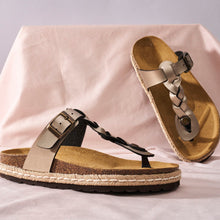 Carica l&#39;immagine nel visualizzatore di Gallery, Bronze platforms LUNA made with eco-leather
