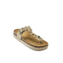 Load image into Gallery viewer, Beige platforms LUNA made with suede leather
