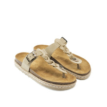 Load image into Gallery viewer, Beige platforms LUNA made with suede leather
