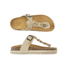 Load image into Gallery viewer, Beige platforms LUNA made with suede leather
