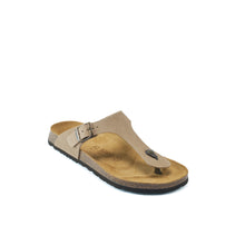 Load image into Gallery viewer, Taupe thong DAVID made with suede leather
