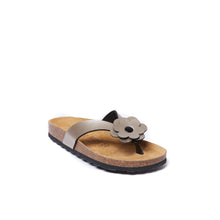Carica l&#39;immagine nel visualizzatore di Gallery, Bronze thong sandals LENE made with eco-leather
