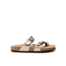 Load image into Gallery viewer, Bronze thong sandals DARIA made with eco-leather
