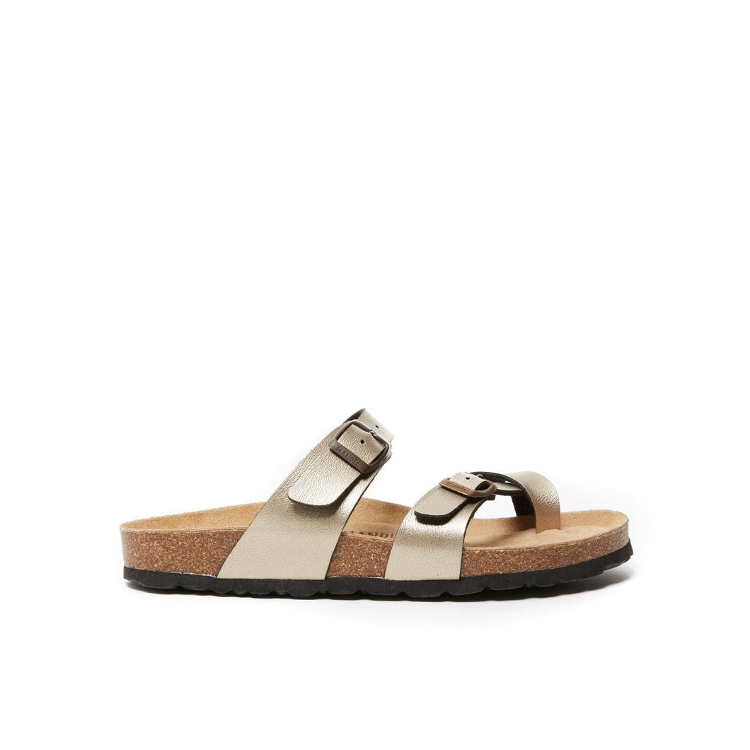 Bronze thong sandals DARIA made with eco-leather