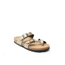 Carica l&#39;immagine nel visualizzatore di Gallery, Bronze thong sandals DARIA made with eco-leather
