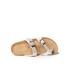 Carica l&#39;immagine nel visualizzatore di Gallery, White thong sandals DARIA made with eco-leather

