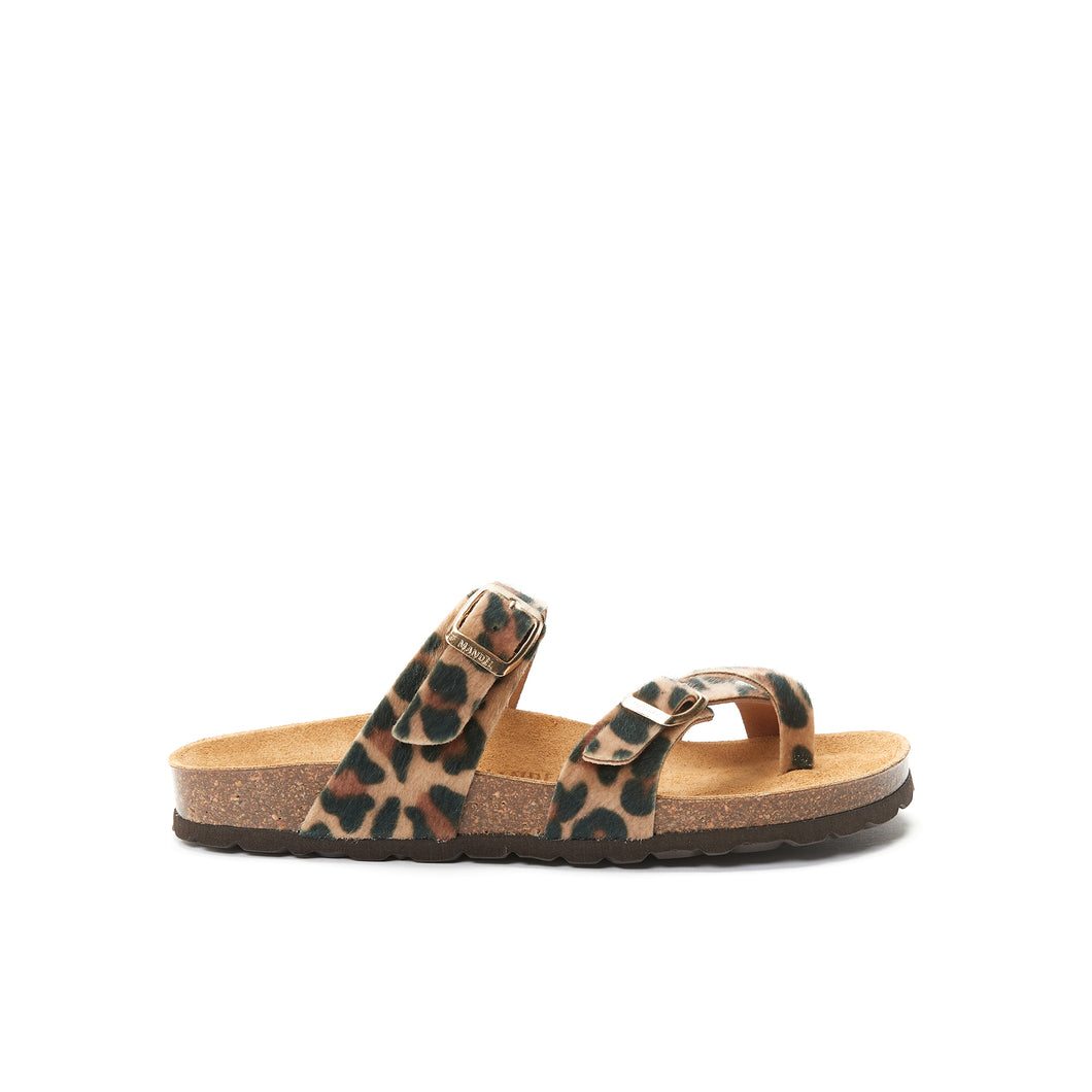 Brown thong sandals DARIA made with eco-leather