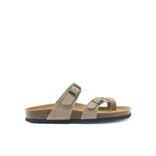 Carica l&#39;immagine nel visualizzatore di Gallery, Taupe thong DARIA made with nubuck leather
