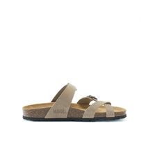 Load image into Gallery viewer, Taupe thong DARIA made with nubuck leather
