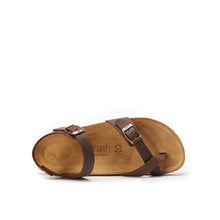 Load image into Gallery viewer, Dark Brown thong sandals ELISA made with leather
