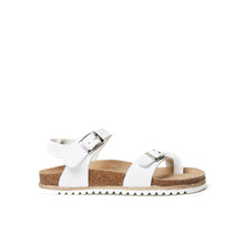 Load image into Gallery viewer, White thong sandals ELISA made with eco-leather
