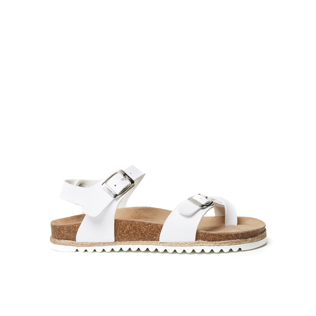 White thong sandals ELISA made with eco-leather