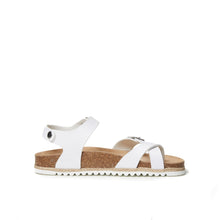 Load image into Gallery viewer, White thong sandals ELISA made with eco-leather
