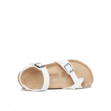 Load image into Gallery viewer, White thong sandals ELISA made with eco-leather
