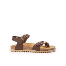 Load image into Gallery viewer, Dark Brown thong sandals ELISA made with leather
