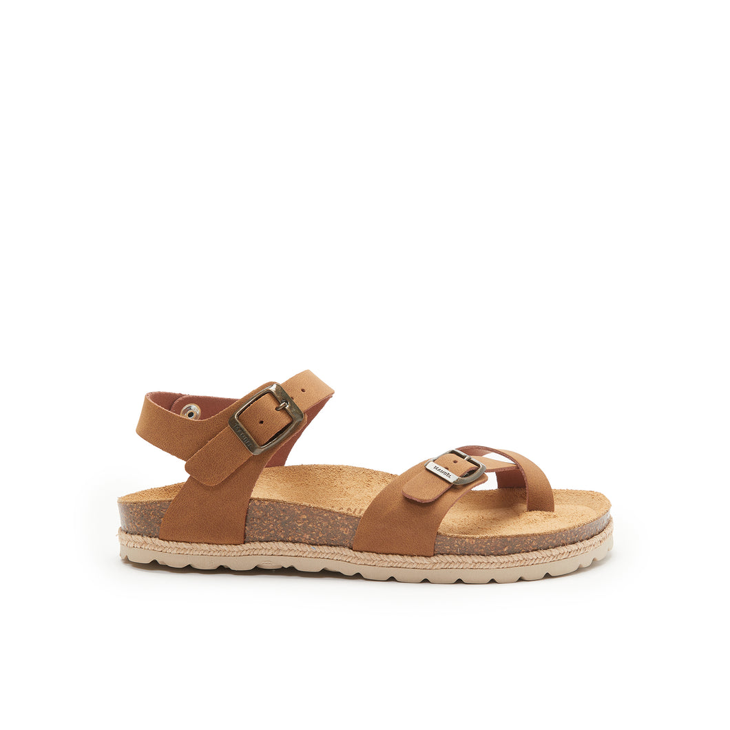 Brown thong sandals ELISA made with eco-leather