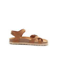 Load image into Gallery viewer, Brown thong sandals ELISA made with eco-leather

