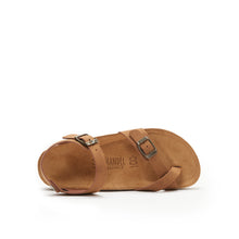 Load image into Gallery viewer, Brown thong sandals ELISA made with eco-leather
