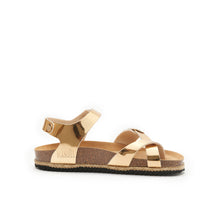 Load image into Gallery viewer, Gold thong sandals ELISA made with eco-leather
