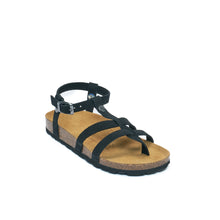 Charger l&#39;image dans la galerie, Black sandals NINA made with suede leather
