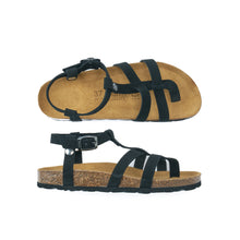 Charger l&#39;image dans la galerie, Black sandals NINA made with suede leather
