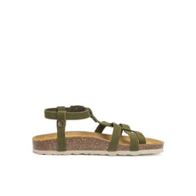 Charger l&#39;image dans la galerie, Moss Green sandals NINA made with suede leather
