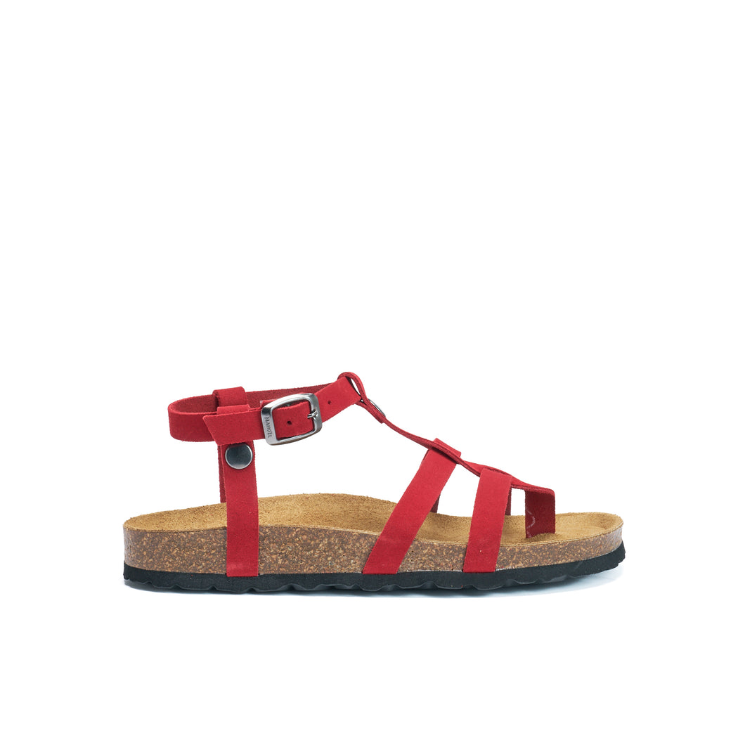 Red sandals NINA made with suede leather