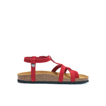 Load image into Gallery viewer, Red sandals NINA made with suede leather
