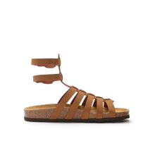 Load image into Gallery viewer, Brown sandals ANITA made with eco-leather
