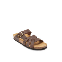 Carica l&#39;immagine nel visualizzatore di Gallery, Dark Brown multi-strap sandals ALVARO made with leather
