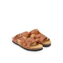 Carica l&#39;immagine nel visualizzatore di Gallery, Brown multi-strap sandals ALVARO made with leather
